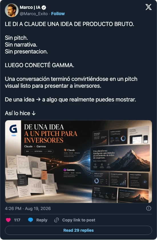 Screenshot of @Marco_Exito's post on X