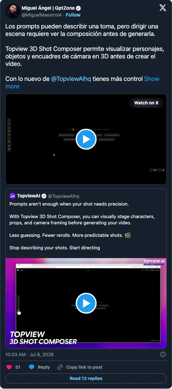 Screenshot of @MiguelMaestroIA's post on X